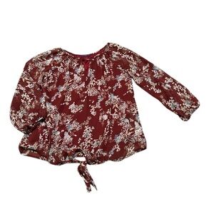 3/$15 WEST KEI red floral blouse